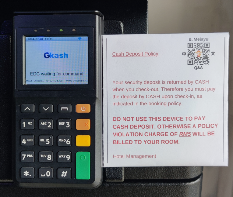 Cash Deposit Policy sign 2